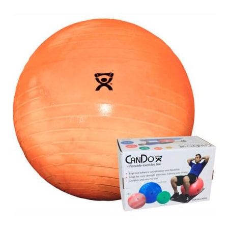 Fabrication Enterprises CanDo Deluxe ABS Inflatable Exercise Ball, Extra Thick, Orange, 55 cm (22") 30-1852